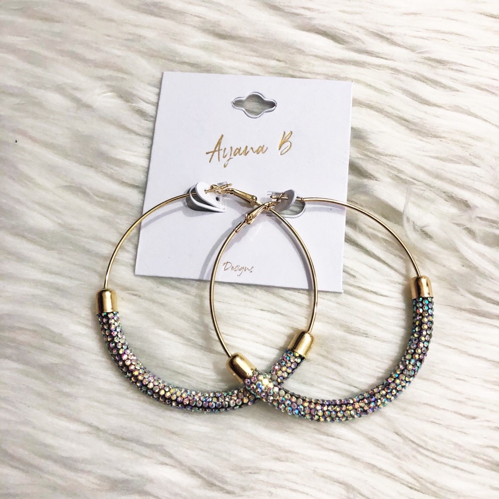 Anaya B rhinestone hoops